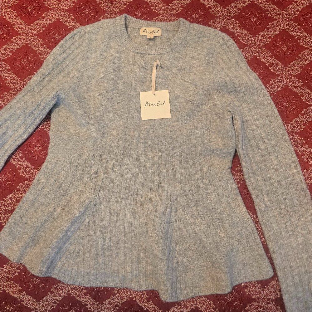 NWT Marled peplum hem sweater